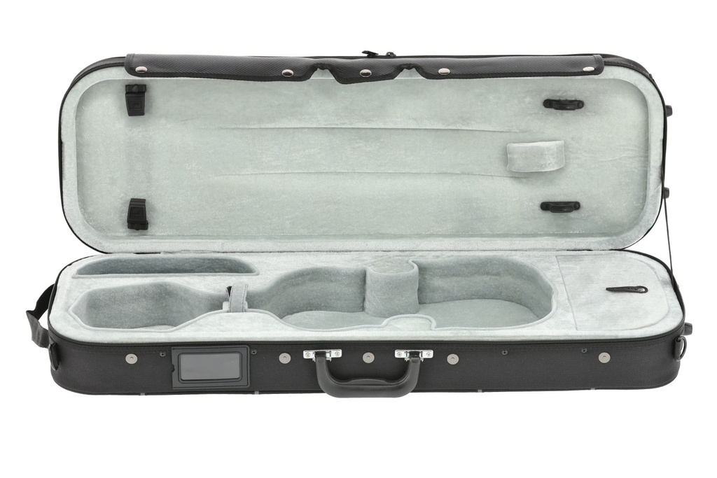 GEWA Violin Case, Aspirante, Oblong, 4/4, Carbon-Optic Black/Anthracite	