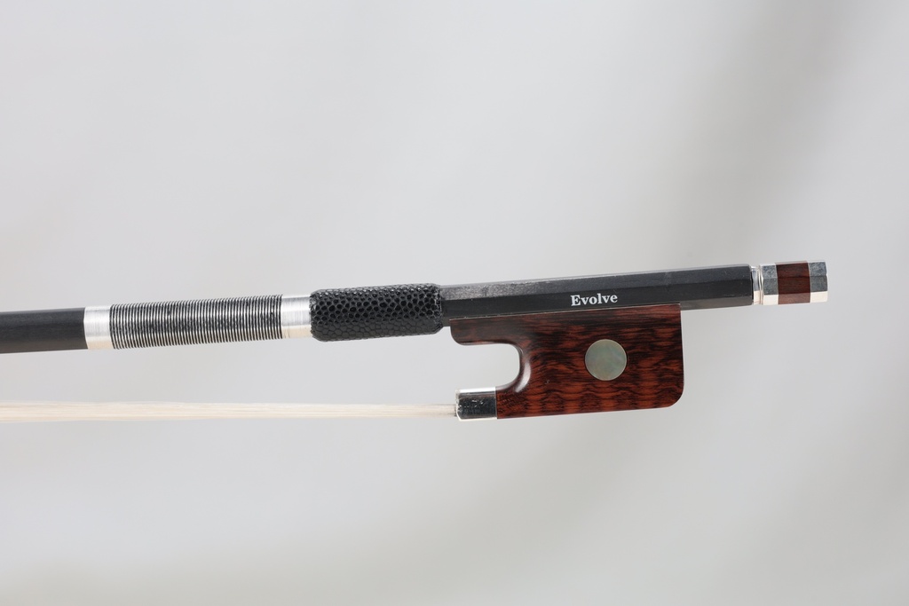 Carbon Fiber Viola Bow With Snakewood Frog Branded Evolve  
