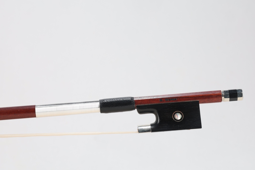 Nickel Mounted Pernambuco Violin Bow Branded G. Werner