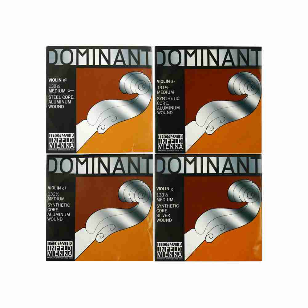 Dominant Violin Set with Aluminum E String, Silver A & D, Silver G, 4/4 Size