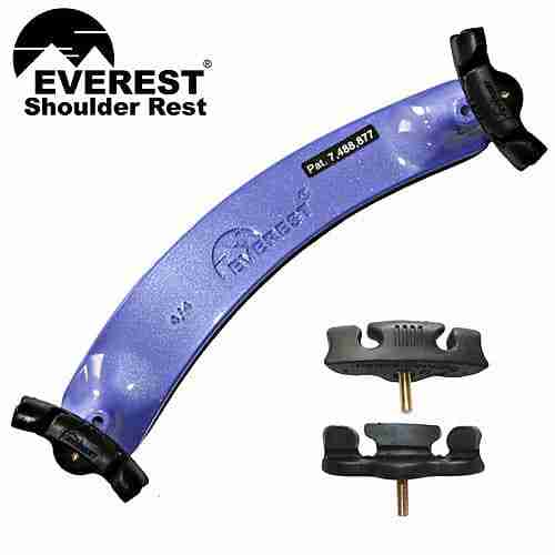 Everest Spring Shoulder Rest - Foldable EF - 4, Purple, for 4/4 Violin or 14" Viola