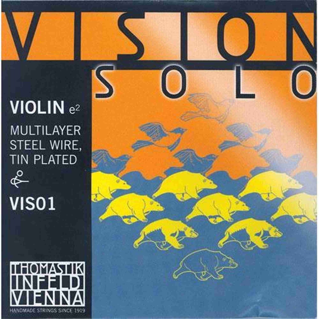 Vision Solo Violin E String, Tin Plated, Removable Ball, 4/4 Size