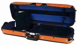 [6002Puffy Orange] Bobelock Puffy Oblong Violin Case with Blue Bonded Velvet - 4/4 Size