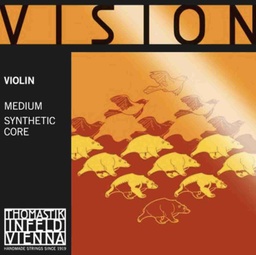 [Vision VN D, Silver] Vision Violin D String, Synthetic Core with Pure Silver Winding, 4/4 Size